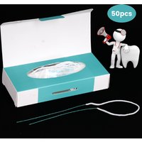 50pcs Dental Floss Toothpick Threaders Tooth Floss Expanded Orthodontic Flosser Multifunctional Cleaning Wire Line