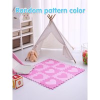 9Pcs/set Square Interlocking with Puzzle Pattern Floor Mat Foam Play Mat Multi-coloured for Kids Indoor Play Random colors