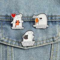 Cat Lady Flork Memes Enamel Pins Funny Cartoon Characters Brooches Lapel Badge Cutie Animals Jewelry Gift for Friends