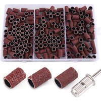 50-300pcs Sanding Cap Bands For Electric Manicure Machine 180/120/80Grit Nail Drill Grinding Bit Files Pedicure Tool Set BEND261
