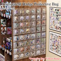 75MM Transparent Badge Display Bag Wall Mounted Badge Display Rack Storage Bags for DIY Making Badge Display Bag Packing Cover