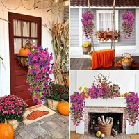 Artificial Morning Glory Vine Flowers Garland Outdoor Hanging Realistic Flower Rattan Home Garden Wedding Balcony Wall Decore