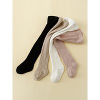 4 paires de collants solides pour petites filles