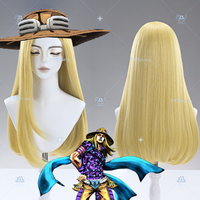 Anime JOJO Ball Run Gyro Zeppeli Cosplay Wig Julius Caesar Zeppeli Cosplay Wig Golden Long Hair For Hallowmas Party Adult