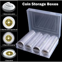 Clear Coin Capsule Transparent Coin Holder Case Commemorative Collectible Coin Storage Protector Collection Supplies