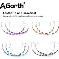 Dental Fake Bracket Colorful Temporary Tooth Decoration Fake Brace for Teeth With Metal Wire Ligature Tie Dental Decoration