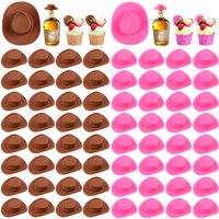 10/30/50Pcs Mini Cowboy Hats DIY Bottle Cupcake Topper For Bachelorette Party Wedding Decoration Western Theme Birthday Supplies