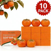 1-10pcs Persimmon Cleansing Soap Bar Body Care Face Wash Exfoliating Whitening Soap Fruit Handmade Shower Soap