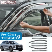 LINNUNU Für Chery Tiggo 9 2025 2026 2027 Fenster-Windabweiser aus PC-Material, Regenschutz, Lüftungsblende, Deflektor, Auto-Exterieur-Zubehör
