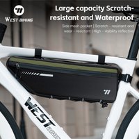 WEST BIKING 2.6L Bicycle Top Tube Bag Large Capacity Scratch Resistant Waterproof Bike Frame Bag MTB Road Bicycle Accessories
