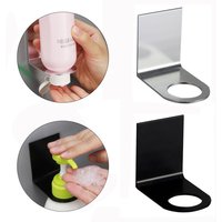 1Pc Wall Mounted Soap Bottle Holder Free of Punch Metal Hook Stainless Steel Bottle Hanger Stand Traceless Kitchen Supplies