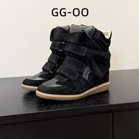 High Quality Isabella 2025 Invisible Heightening High Top Women's Shoes Color Block Flat Casual Magic Tape Sports Shoes