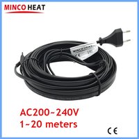 MINCO HEAT AC200 ~ 240V wtyczka EU samonastawny kabel grzejny do rury wodnej ochrona przed zamarzaniem zwierzęta System grzewczy