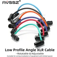 AVSSZ Low Profile 3 Pin XLR Connector Cable Right Angle L Shape Plug 10cm-2m, Microphone Mixer Amp Professional Audio Line