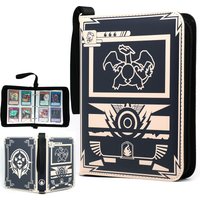 400PCS Card Album Binder Sleeves with Zipper PTCG Yugioh TCG 4-Pocket Trading Card Collection Card Holder Toys Gift