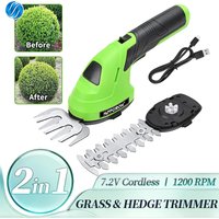 HIPPCRON 2 in 1 Portable Electric Hedge Trimmer Kit Cordless Handheld Mower Grass Shrub Home Garden Rechargeable 2000Mah Outdoor