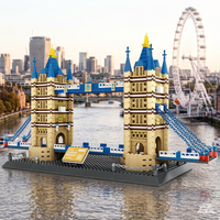 British London Twin Towers Bridge Building Blocks Bricks City Landmark Model Ornaments Children's Educational Toys 1031pcs