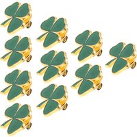 10Pcs Shamrock Lapel Pin Green Metal Brooch for St Patrick's Day Celebration Irish Festival Party Outfit Accessories