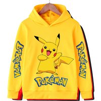 Autumn and Winter Sports Hoodies for Daily Warmth, Creative Pocket Monsters Cartoon Patterns, Men's and Girls' Clothing