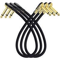 15cm/30cm Guitar Effects Pedal Cable Flat Design Copper Core Patch Cable Surface Wire Right-angle Plug Cable
