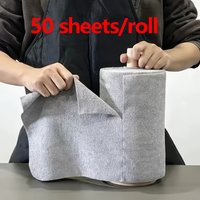 50 sztuk/rolka Ściereczka z mikrofibry wielokrotnego użytku, dwustronna, do czyszczenia naczyń, szkła i akcesoriów kuchennych