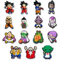 1pcs Cute Dragon Ball Anime Shoes Charms Goku Cartoon Shoe Accessories PVC Decorations for Sandals, Perfect Gift for Anime Fans