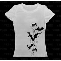 Bat Print 2000s Punk Y2k Style Girls Summer vintage Tops Harajuku Graphics Women T Shirts Short Sleeve Streetwear Sexy