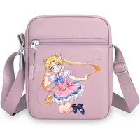 Sailor Moon Zipper Small Square Bag Women Tsukino Usagi Shoulder Bags Purse Kawaii Teenagers Messenger Pouch Crossbody Pockets
