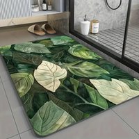VIKAMA Forest Tropical Leaf Bathroom Mat Anti slip Quick drying Carpet Bathroom Shower Room Home Decoration