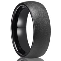 Black Tungsten Carbide Men's Ring 8mm Brushed and Polished Men's Wedding Band Stylish and comfortable for daily wear