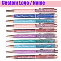 10-100 Pcs Custom LOGO Gold Foil Pens Engraved Name Private Metal Ballpoint Pen Personalized Office Birthday Gift Ball Point Pen