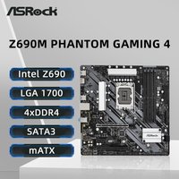 ASRock Z690M PHANTOM GAMING 4 Motherboard LGA 1700 intel Z690 Support 14900KF 12700K 12400F 12100F CPU DDR4 128GB M.2 HDMI mATX