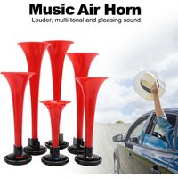 FARBIN Godfather Air Horns Musical Horn 6 Trumpet Music Sound Air Horn with Compressor Play Godfather Melody Red 12V 150DB