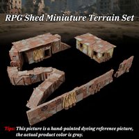 Fantasy Shed Terrain Set – TTRPG Miniatures & Sci-Fi Collectibles, Roleplay Scenery Gift for Urban Slum & Survival Scenes