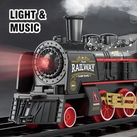 New Classical Rail Train Toy Assembly Set Simulation Retro Steam Rail Train Light Music Toy Children's Birthday Gift