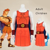 Hercule Cosplay Fantasy Jumpsuit Vest Cape Costume Outfits Halloween Carnival Party Disguise Suit For Boys Adult Children Gifts