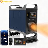 Sunster 8KW Diesel Air Heater All-in-One 12V/24V 110-240V Dual Power Portable with Handle Fast Heat No Cold Air 35dB Silent Parking Heater APP LCD for Camping RV