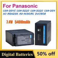 7.4V 5400mAh CGR-D54 CGR D54 D54S Digital Battery for Panasonic CGA-D54S CGA-D220 CGA-D320 CGA-D54 HC-MDH2GK AG-AC90MC DVC180B