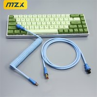 Multi Color USB Coiled Cable A Type C Detachable Aviator Aerial Connector Double Sleeved Game Wire Cord for Mechanical Keyboard