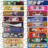 Coole Anime Schlüsselanhänger-Kollektion, Stickerei-Schlüsselanhänger für Motorräder, Autos, Rucksack, Chaveiro-Schlüsselanhänger für Freunde, Geschenke