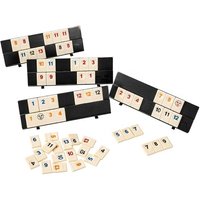 Rummy Cube Game with 4 Racks,Rummy Cube Game Set with Portable Case,amily Classic Board Games Learning Puzzle Games for Teenager