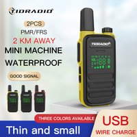TIDRADIO M11 2PCS PMR/FRS Portable Mini Walkie Talkie IP55 Waterproof Licence-free NOAA Wireless Programming Mini Radio