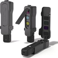 Protective Shell Lid for DJI OSMO Pocket 3 Flip Design Plastic Case Built-in 5 Filter Slots Anti-Scratch Cover with Straps