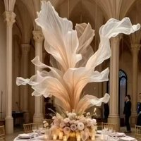 Luxury High-end Custom Handmade Giant Silk Art Installation for Wedding Stage Setting Decoration Window Display Giant Flower