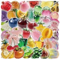 50/100PCS Transparent Fruit & Vegetable Food Stickers PET Waterproof Decor DIY Stationery Notebook