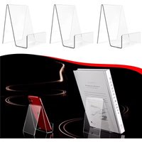 4pcs Adjustable Angle Display Stand, Clear Acrylic for Books & Art, Multi-Use for Reading, Showcase, and Decor