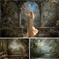 Vintage Garden Photography Backdrop Enchanted Forest Ivy Deer River Path Wedding Baby Shower Portrait Decor Photo Backgrounds
