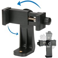 360° Degree Cell Phone Holder with Universal 1/4 Screw Adjustable Clamp Phone Tripod Mount Adapter Compatible with Smartphones