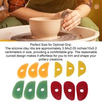 12Pcs Modeling Tool Silicone Pottery Scraper Smooth Durable Silicone Scraper Reusable Flexible Shaping Tool DIY