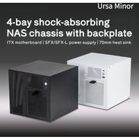 Ursa Minor 4-bay NAS Chassis Case, SFX Power Supply ITX Motherboard Feiniu Black Group Home Storage Server Small Chassis